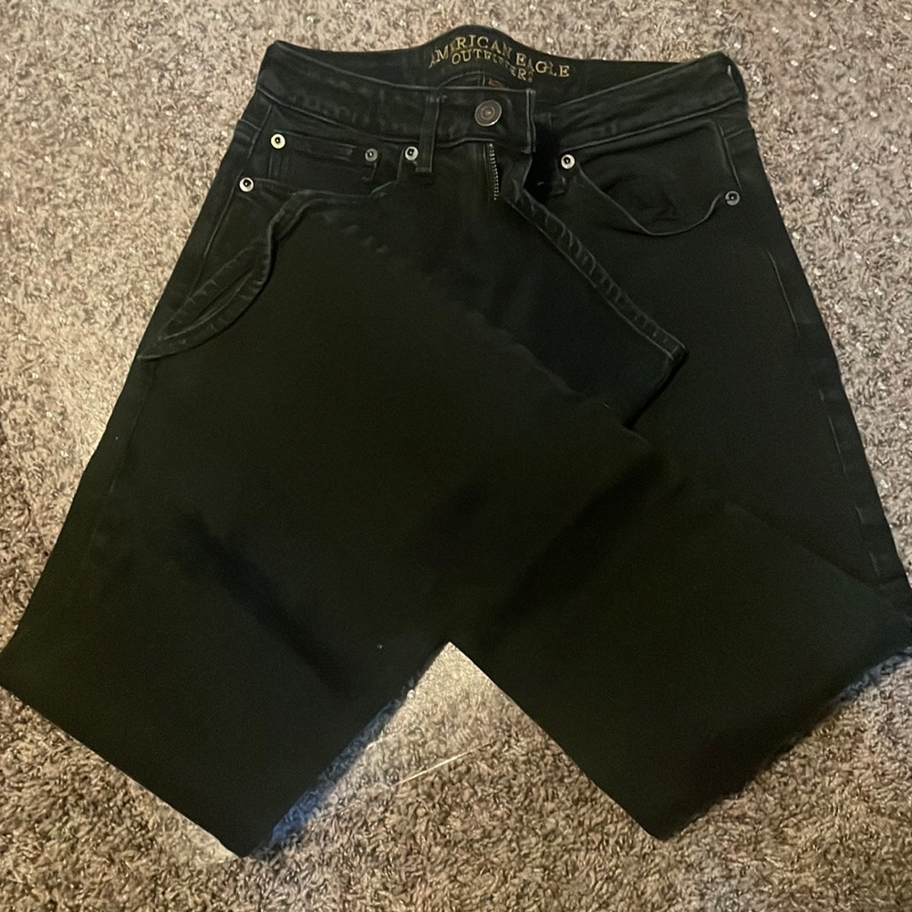 American Eagle Outfitters Slim Straight Black Jeans 28x32